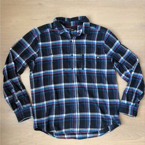 Men's Black & Blue Plaid Button-Up Shirt